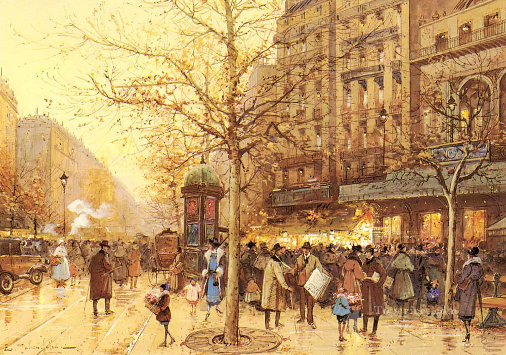 パリのストリートシーン パリのガッシュ印象派 ウジェーヌ・ガリアン・ラルー油絵